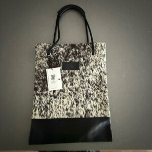 NWT House of Wolves (Seattle Designer) Handmade Custom Leather Cow Hide Tote Bag